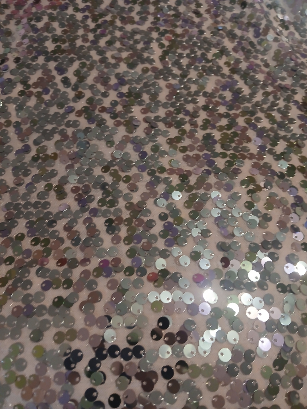 Fabric- Pink and Silver sequin stretch mesh costume fabric. Dance,  1/2/3 yards